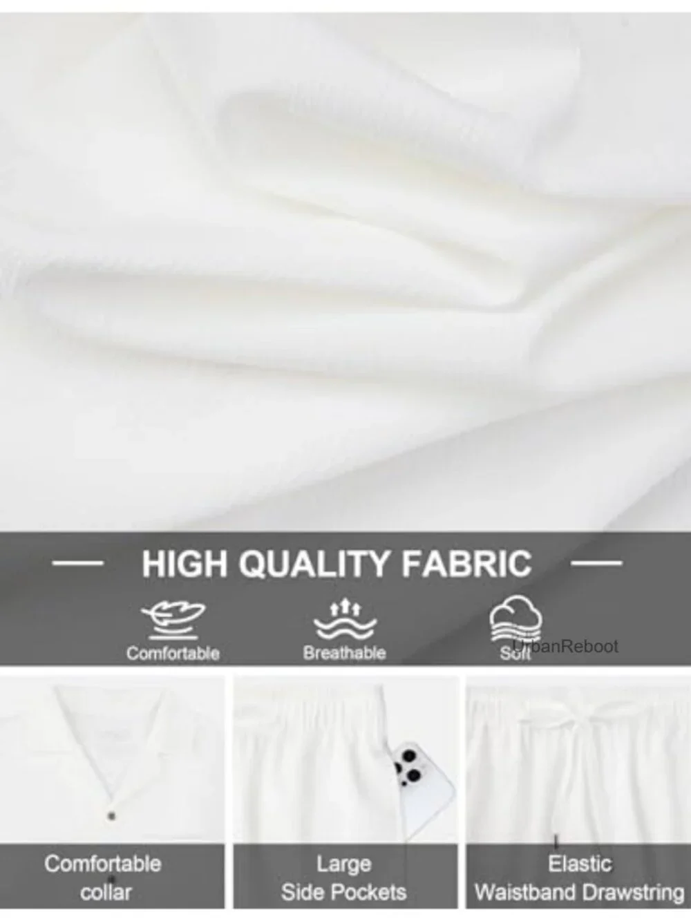 Mens 2 Piece Linen Set Summer Beach Button Down Shirt Long Pant Vacation Casual